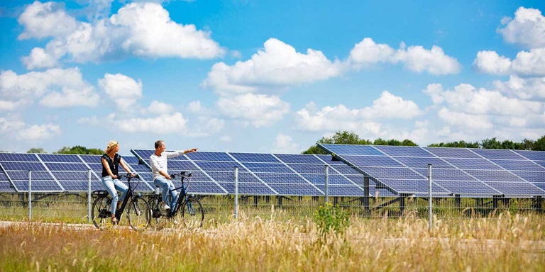 Zonnepanelen fietsers