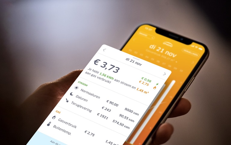 Inzicht in energiekosten via de app