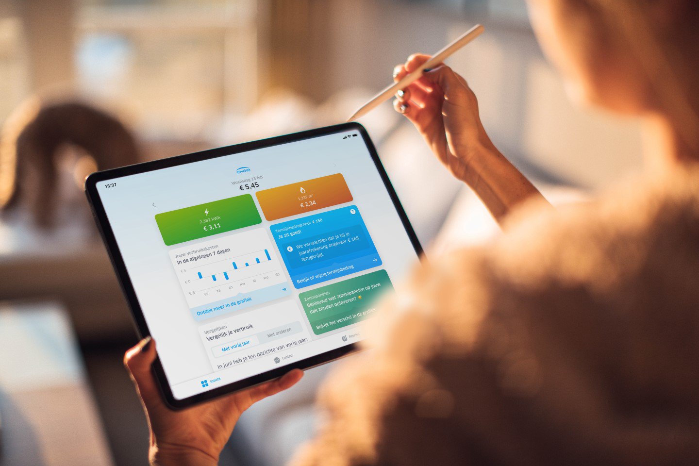 Energie-app voor tablet