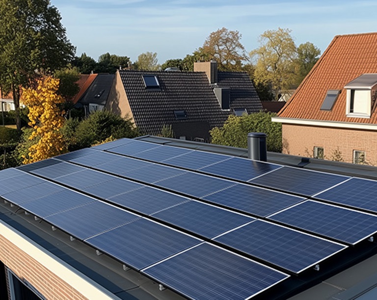 Zonnepanelen op garage