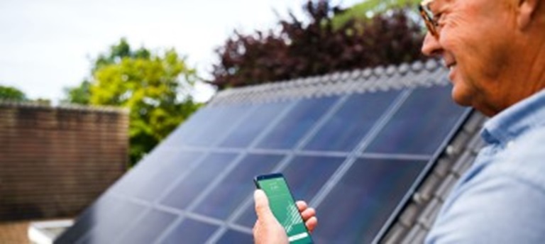 Teruglevering zonnepanelen in de app